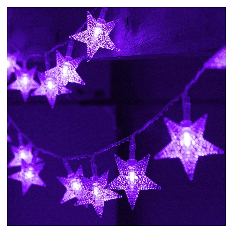 LED Solar String Light Purple Spider Light for Halloween Party Garden Home Yard Decorations Star