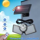 LED Solar Wall Light With Motion Sensor Built-in 1200mAh Battery 6000-6500k 3 Heads Design Outdoor Garden Backyard Street Lamp MX-112
