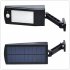 LED  Solar powered Outdoor Lights with Remote Control Adjustable Human Induction Wall Light Black shell white light