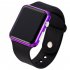 LED Square Casual Digital Watch with Rubber Band Sports Wrist Watches for Man Woman  colors optional  8 