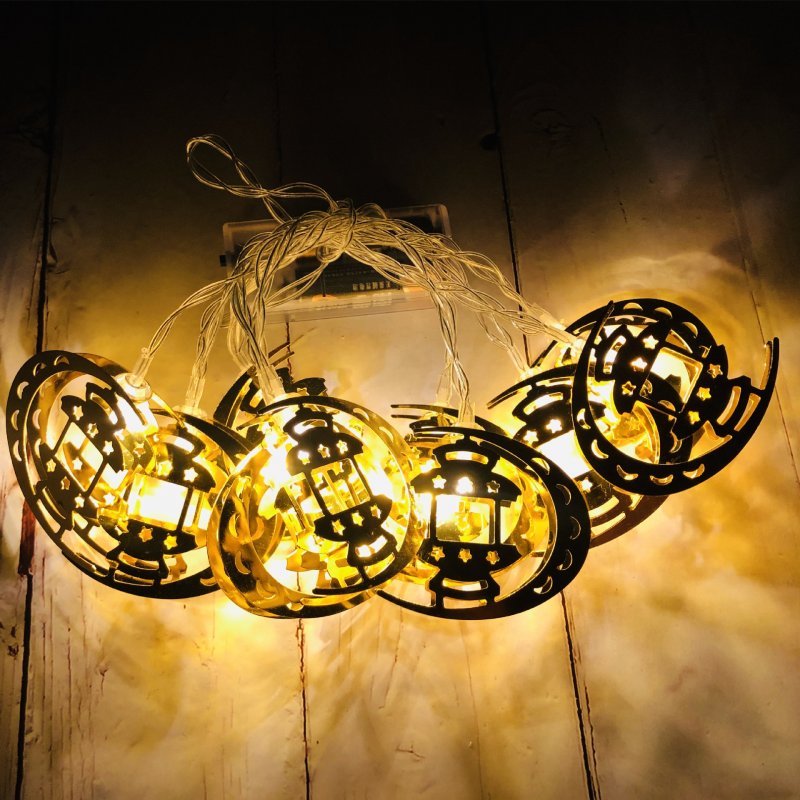 LED String Lights Ramadan Star Moon Party Eid Mubarak Ramadan Decorations Hanging Pendant Warm White
