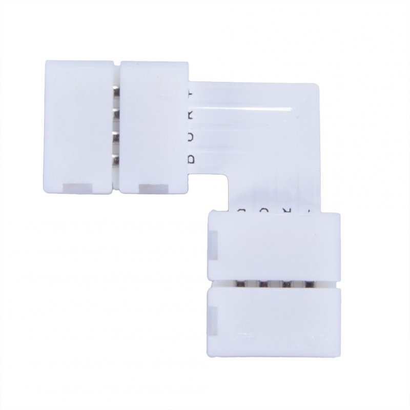 LED Strip Connector 4Pin 10mm L Shape For Connecting Corner Right Angle RGB 5050