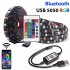 LED Strip Lights 5050 RGB Tape Flexible Color Changing Light Strip Kit With 24 Keys Remote Controller RGB LED Tape For Bedroom Boat Car TV Backlighting Holidays
