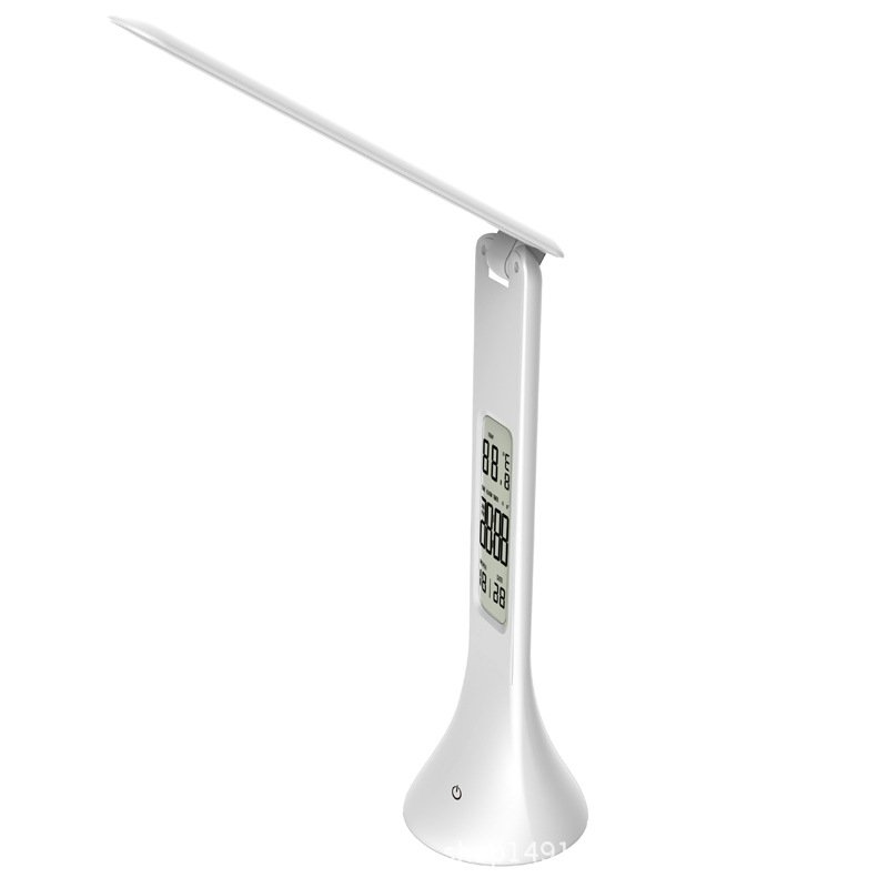 LED Table Lamp Foldable USB Powered 3 Dimming Desk Lamp Eye Protection Reading Light White (upgraded version with screen)_78 * 78 * 248