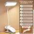 LED Table Lamp With Clip 3 Color Temperatures Dimmable Eye Protection Adjustable Touch Sensor Desk Lights Study Lamp  35 x 15 5cm  White