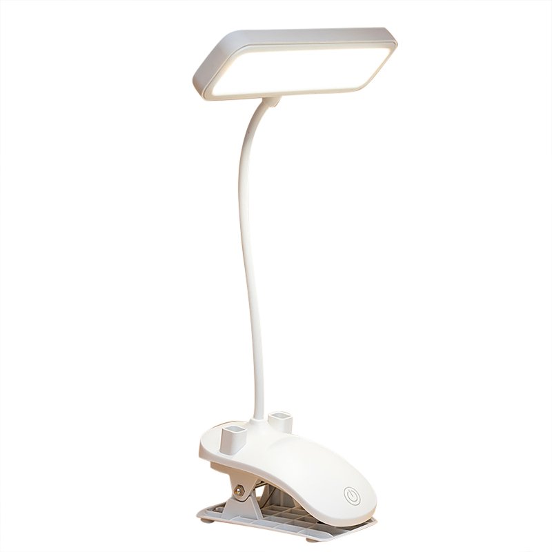 LED Table Lamp With Clip 3 Color Temperatures Dimmable Eye Protection Adjustable Touch Sensor Desk Lights Study Lamp (35 x 15.5cm) White