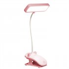 LED Table Lamp With Clip 3 Color Temperatures Dimmable Eye Protection Adjustable Touch Sensor Desk Lights Study Lamp (35 x 15.5cm) pink