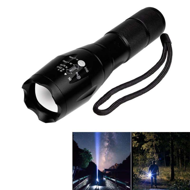 LED Telescopic Focusing Flashlight 5 Modes Strong Light Hand Flashlight  T6 high-end version
