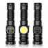 LED Torch  Digital Display USB Rechargeable Flashlight  250000 Lumens Brightest Torch With COB Side Light Mode  5 Lighting Modes Telescopic Zoom Flashlight Cont