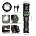 LED Torch  Digital Display USB Rechargeable Flashlight  250000 Lumens Brightest Torch With COB Side Light Mode  5 Lighting Modes Telescopic Zoom Flashlight Cont