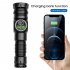 LED Torch  Digital Display USB Rechargeable Flashlight  250000 Lumens Brightest Torch With COB Side Light Mode  5 Lighting Modes Telescopic Zoom Flashlight Cont