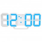 LED Wall Clock Alarm Clock Digital 3D Living Room Explosion Models Electronic Clock blue