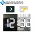 LED Wall Clock Alarm Clock Digital 3D Living Room Explosion Models Electronic Clock Black shell   green