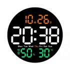 LED Wall Clock With Remote Control Auto Dimming 10 Level Brightness Digital Alarm Clock For Home Farmhouse Office 3 colors