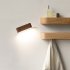 LED Wall Sconce 3W Cordless Wall Mount Light For Reading Rechargeable Battery Operated USB C Port Dimmable Cordless Light Bedroom Bedside Lamp Black Walnut