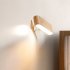 LED Wall Sconce 3W Cordless Wall Mount Light For Reading Rechargeable Battery Operated USB C Port Dimmable Cordless Light Bedroom Bedside Lamp Black Walnut