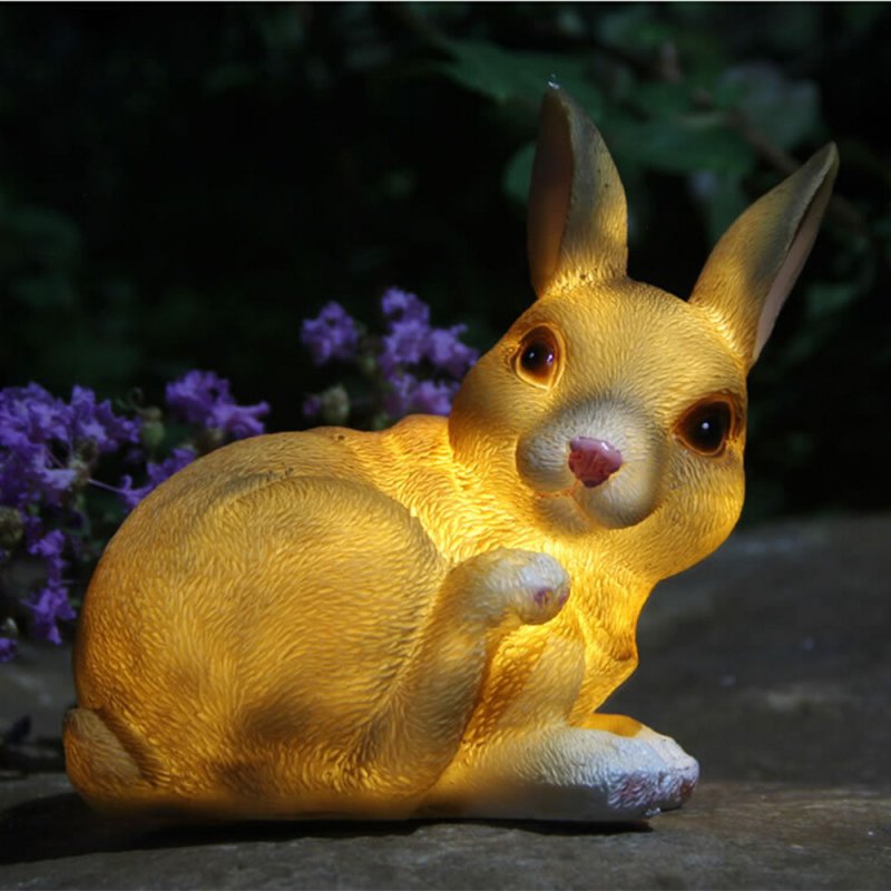 LED Waterproof Rabbit Shape Solar Powered Lamp Landscape Ornament  17x14x10cm