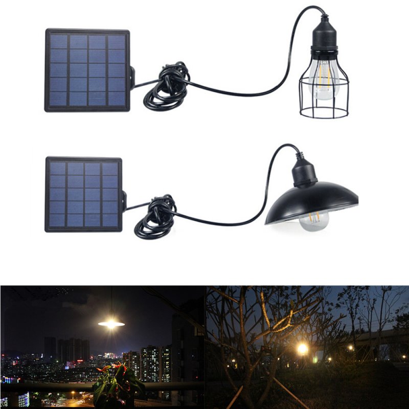 LED Waterproof Solar Power Pendant Light for Outdoor Courtyard Garden Corridor E27 Bulb White light (including light source)_Lantern