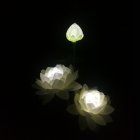 LED Waterproof Solar Power Lamp Lotus Flower Shape Lawn Lamps <span style='color:#F7840C'>Night</span> <span style='color:#F7840C'>Light</span> for Outdoor Garden Yard Decor 3 lotus white