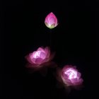 LED Waterproof Solar Power Lamp Lotus Flower Shape Lawn Lamps Night Light for Outdoor Garden Yard Decor 3 lotus pinks