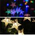 LED Waterproof Solar Powered Star Shape String Light Night Lamp Outdoor Yard Garden Festival Wedding Decoration  6 5 m 30 LEDs   color