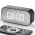 LED Wireless Bluetooth Speaker Mirror Screen Display Alarm Clock black