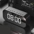 LED Wireless Bluetooth Speaker Mirror Screen Display Alarm Clock black