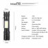 LED XHP50 COB Built in Battery Zoom FocusUSB Rechargeable Light black Model 1505