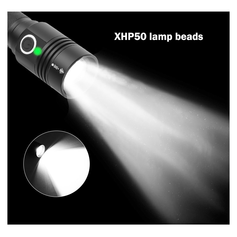 LED XHP50 Dimming High Brightness Flashlight 800-1000LM black_1474