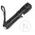 LED XHP50 Telescopic Focusing Flashlight High Light Torch with Power Display Positive white light