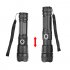 LED XHP50 Telescopic Focusing Flashlight High Light Torch with Power Display Positive white light