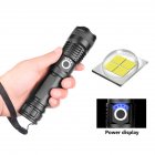LED XHP50 Telescopic Focusing Flashlight High <span style='color:#F7840C'>Light</span> Torch with Power Display Positive white <span style='color:#F7840C'>light</span>