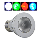 LED color changing light bulb with wireless remote for use in any standard incandescent socket