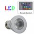 LED color changing light bulb with wireless remote for use in any standard incandescent socket