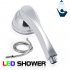 LED color changing shower head with remote and HOT  WARM  COLD water detection colors   This lighted shower head changes color with the temperature of the water
