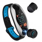 Original LEMFO LT04 Fitness Bracelet Wireless Bluetooth Earphone 2 In 1 Bluetooth 5.0 Chip IP67 <span style='color:#F7840C'>Waterproof</span> Sport Smart Watch Silver
