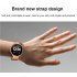 LEMFO V12 Full Touch Smart Watch Waterproof Heart Rate Monitoring Blood Pressure Smart Wristband Golden frame   pink leather