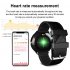 LEMFO V12 Full Touch Smart Watch Waterproof Heart Rate Monitoring Blood Pressure Smart Wristband Black frame   black leather