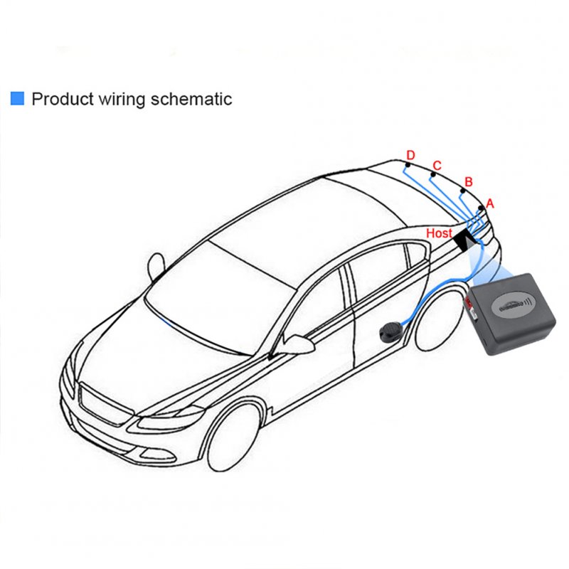 Car Parking Sensor System 16.5mm Probe Reversing Backup Radar Sound Buzzer 