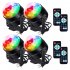 LITAKE 4PCS Portable LED Disco Crystal Ball Party Lights with Remote Control 6 Colors Sound Actived Crystal
