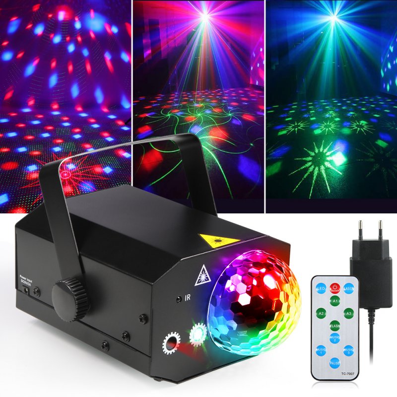 LITAKE LED Party Stage Light, Stage Light Projector Strobe lights Sound Activated Dj Disco Ball Lights with Remote Control for Club, Bar, Parties, Christmas, Birthday, etc