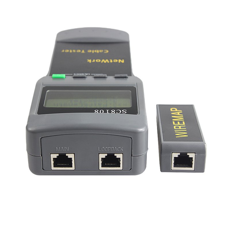SC8108 Portable Wireless Network Cable Tester Digital Network LAN Phone Cable Tester & Meter with LCD Display RJ45, 5E, 6E Coaxial Cable Tool SC8108
