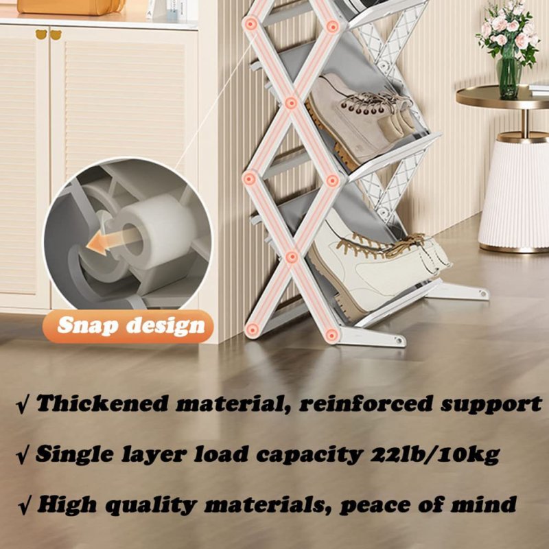 Shoe Rack Multi Tier Foldable Organizer Multi-Functional Storage Free Standing Shoe Shelf 
