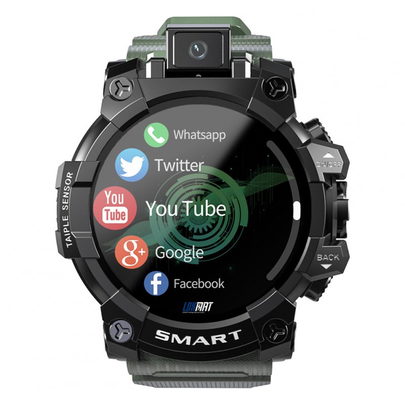 LOKMAT APPLLP6 Smart Watch 4G Wifi 1.6 inches Touch Screen Sports Smartwatches With Video Phonecall Heart Rate Monitor green 4+64G