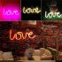 LOVE Letters Shape LED Light Wall Hanging Neon Light for Festival Party Wedding Decor Red Battery Package