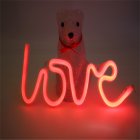 LOVE Letters Shape LED Light Wall Hanging Neon Light for Festival Party Wedding Decor Red Battery Package