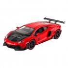 LP700 Sports Car Model With Sound Light Children Simulation Pull-back Car Ornaments For Boys Birthday Gifts Collection hardtop red