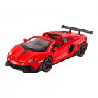 LP700 Sports Car Model With Sound Light Children Simulation Pull-back Car Ornaments For Boys Birthday Gifts Collection Convertible Red