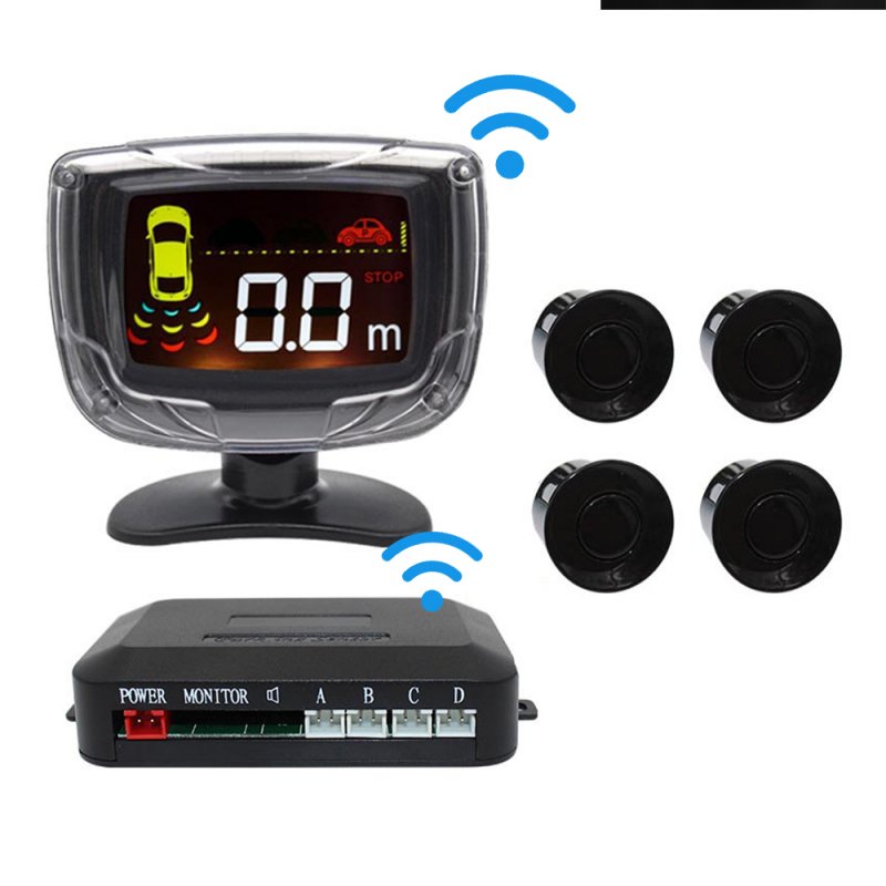 Wireless Car Parking Sensor Set LCD Display 4 Probe Backup Reversing Radar Monitor Detector System 