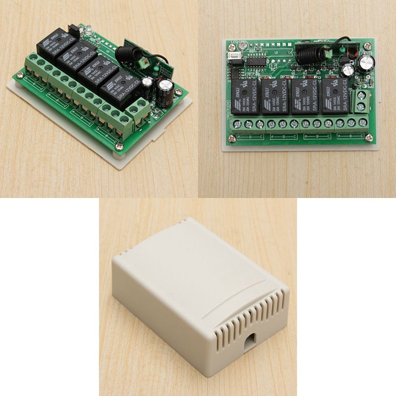 12V 4CH Channel 433Mhz Wireless Remote Control Switch Integrated Circuit with 2 Transmitter DIY Replace Parts Tool Kits 